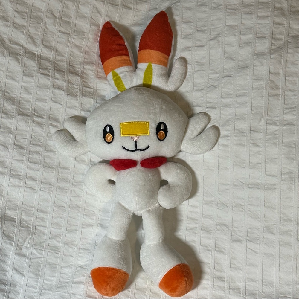 Pokémon Scorbunny Stuffed Animal Plush Toy White Rabbit Fire Type
